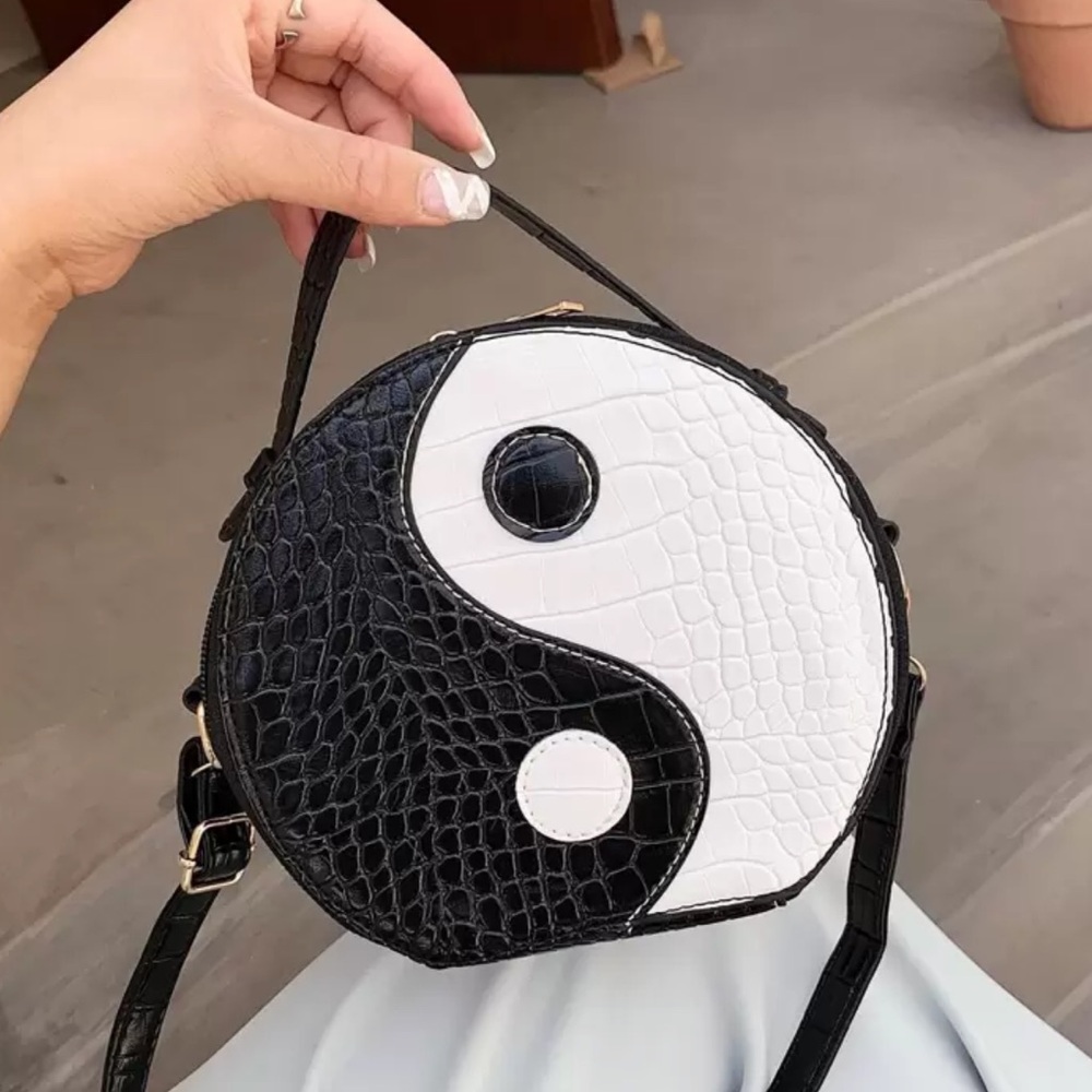 SHEIN Black and White Yin Yang Crossbody Bag